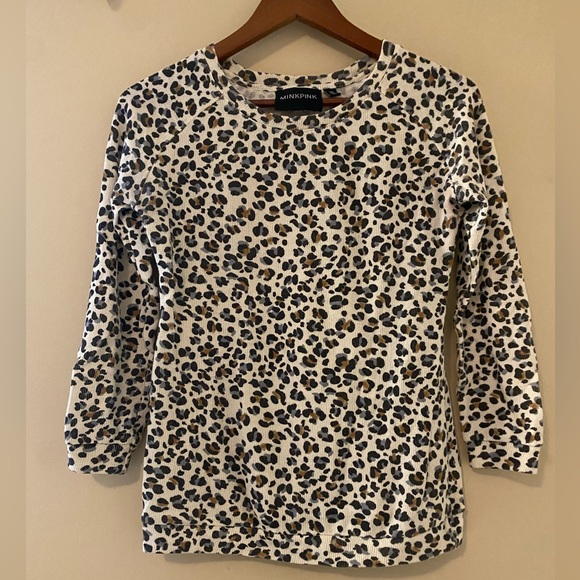 Mink Pink 3/4 sleeve leopard print lightweight sweater - Picture 1 of 5